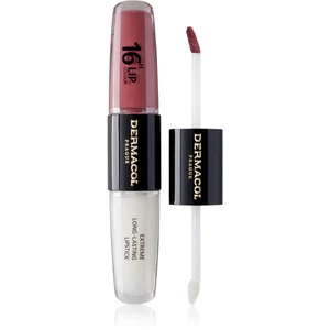 Dermacol 16H Lip Colour dlouhotrvající rtěnka a lesk na rty odstín 12 Trouble Free 2x4 ml