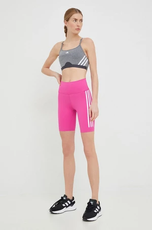 Tréninkové šortky adidas Performance Training Icons dámské, růžová barva, s potiskem, high waist