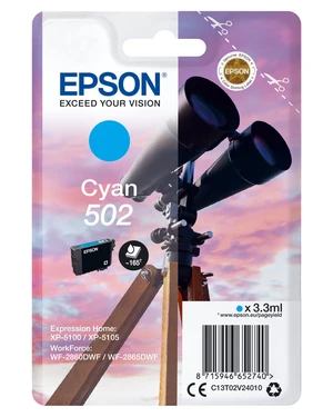 Epson 502 azurová (cyan) originální cartridge