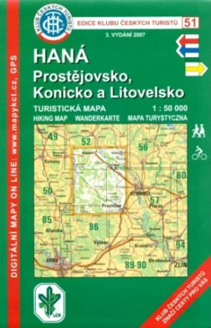 KČT 51 Haná, Prostějovsko 1:50 000