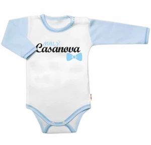 Body dl. rukáv s vtip. textem Baby Nellys, Malý Casanova, kluk, vel. 80 (9-12m)