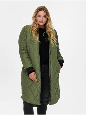 Khaki Long Quilted Jacket ONLY CARMAKOMA Carrot - Women