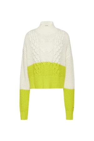 Tommy Jeans Sweater - TJW CHUNKY COLORBLOCK SWEATER white-yellow