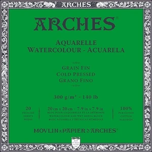 Arches Watercolour Cold Pressed Block Natural White 20 x 20 cm 300 g Album per schizzi