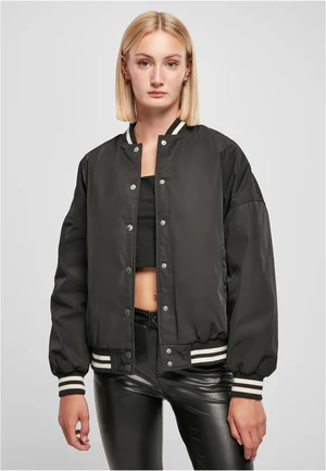 Women's Oversized Recycled School Jacket Black