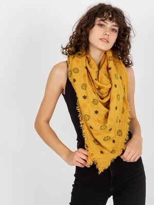 Women's scarf with print - yellow