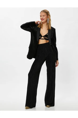 Koton Corduroy Palazzo Pants with Elastic Waist.