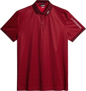 J.Lindeberg Tour Tech Regular Fit Print House Of JL Red L Polo-Shirt