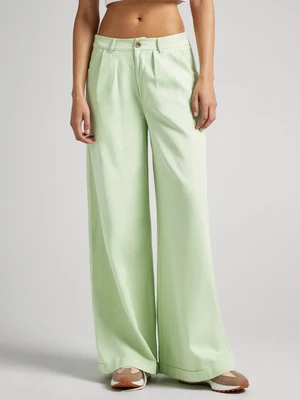 Light Green Women's Wide Trousers Pepe Jeans Monna