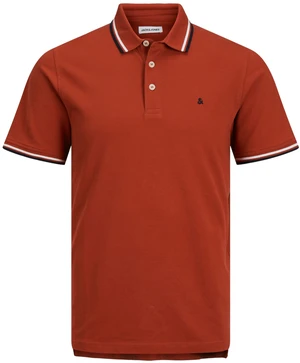 Jack&Jones Pánské polo triko JJEPAULOS Slim Fit 12136668 Red Ochre M