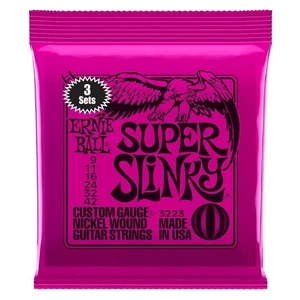 Ernie Ball 3223 Super Slinky 3-Pack Cordes pour guitares électriques