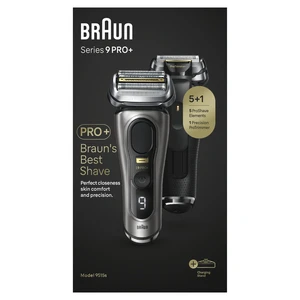 BRAUN Series 9 PRO+ Elektrický holicí strojek, Nabíjecí stojan, Wet & Dry, 9515s, Tmavě šedý