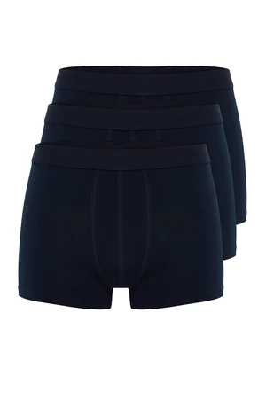 Trendyol Navy Blue Męskie 3-pak Basic Gładkie Bawełniane Bokserki