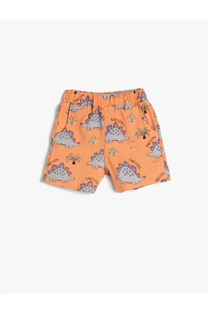 Koton Shorts Dinosaur Printed Cotton with Elastic Waist