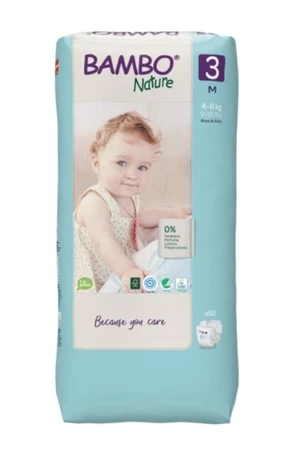 Bambo Nature 3 M 4-8 kg dětské pleny 52 ks