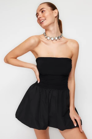 Trendyol Black A-Cut Woven Elegant Evening Dress