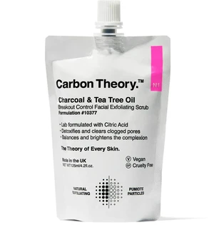 Carbon Theory Pleťový peeling Charcoal & Tea Tree Oil Breakout Control (Facial Exfoliating Scrub) 125 ml