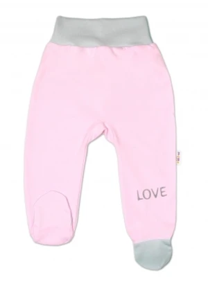 Baby Nellys Kojenecké polodupačky, růžové - Love, vel. 56 (1-2m)