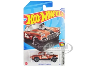 1962 Chevrolet Corvette Gasser "Mad Mouse" Copper Metallic with Black Stripes "HW Drag Strip" Series Diecast Model Car by Hot Wheels