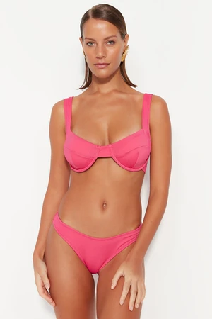 Trendyol Pink Underwire, Textured Bikini Top