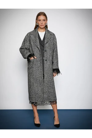 Koton X - Tulle Detailed Long Cachet Coat