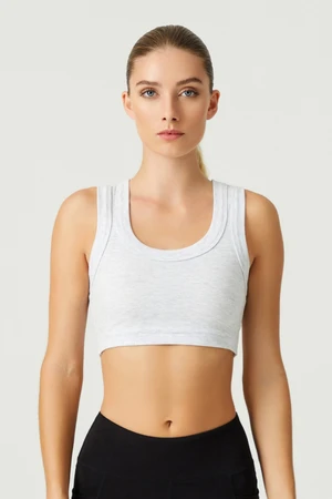 LOS OJOS x Melody Gray Cotton Thick Strap Crop Top Tank