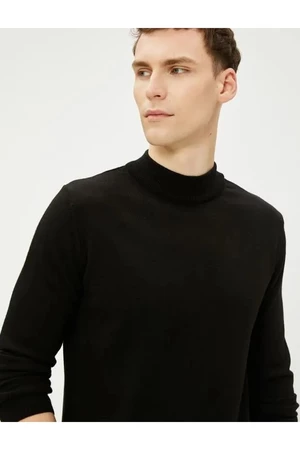 Koton akrylový pletený sveter s polovičným rolákom