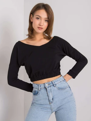 RUE PARIS Black blouse with long sleeves