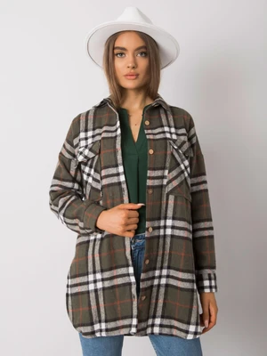 RUE PARIS Khaki plaid shirt