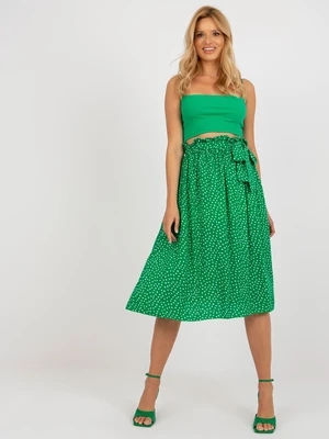 Green flowing skirt with print RUE PARIS