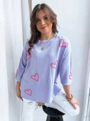 Women's sweater SWEET HEART lilac Dstreet