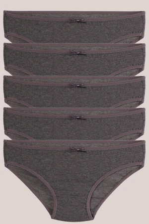 armonika Women's Smoked Cotton Lycra Bikini Panties 5 Pack