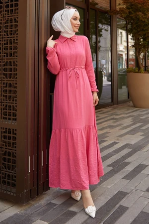 InStyle Aliza Tunnel Dress With Belt - Pink