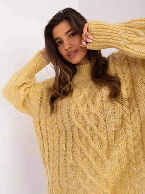 Light yellow cable knit sweater