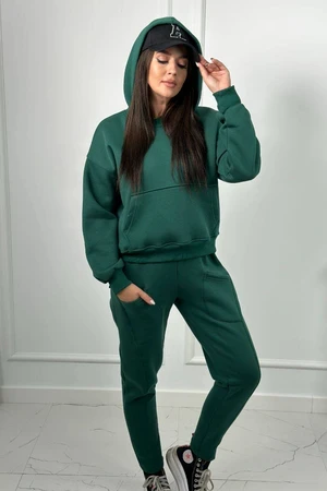 Insulated sweatshirt + trousers dark green