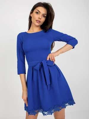 Cobalt blue flowing cocktail dress