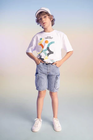 DEFACTO Boys Cargo Fit Jean Shorts