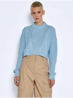 Light blue women's ribbed sweater Noisy May Celt - Women