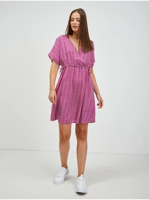 Dark pink patterned dress ORSAY - Women