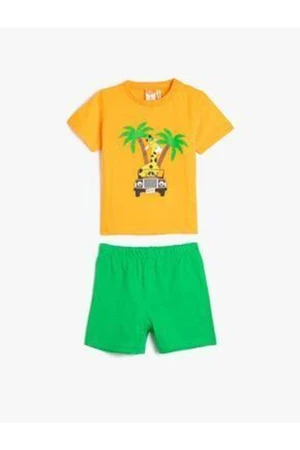 Koton Shorts T-Shirt Set Printed Cotton