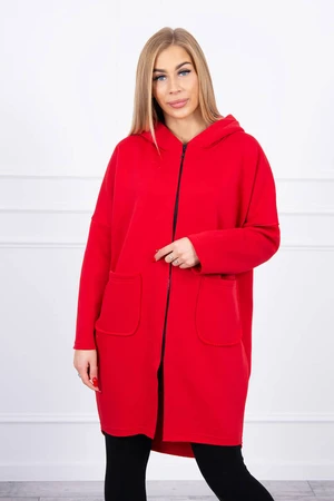 Insulated sweatshirt with longer back red