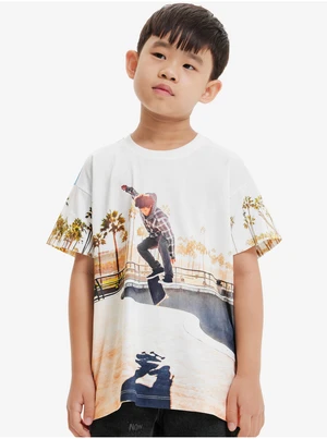 White boys' T-shirt with print Desigual Aqua - Boys