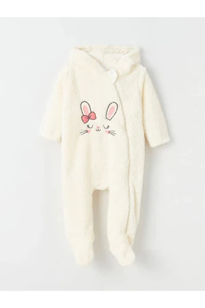 LC Waikiki LCW baby Hooded Long Sleeve Baby Girl Plush Jumpsuit