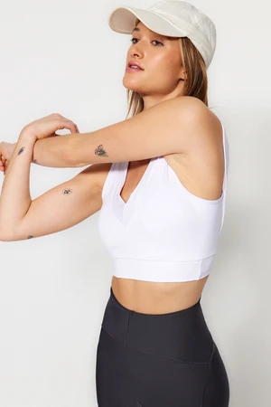 Trendyol White Support/Shaping V-Neck Sports Bra