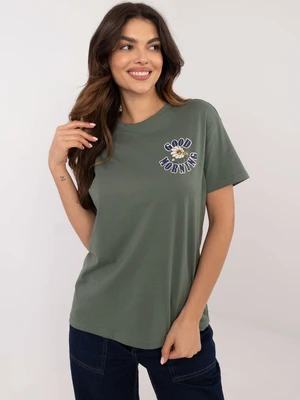 Khaki T-shirt with SUBLEVEL print