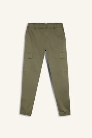 DEFACTO Jogger Gabardine Trousers Elastic Waist Cargo Pocket Elastic Leg