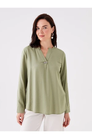 LC Waikiki Loose Collar Plain Long Sleeve Women's Blouse