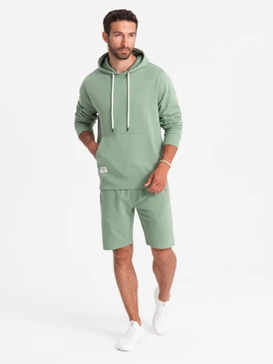 Ombre Men's sweatshirt set kangaroo sweatshirt + shorts