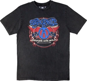 Aerosmith Koszulka Rainbow Spade Stone Wash Unisex Charcoal Grey L