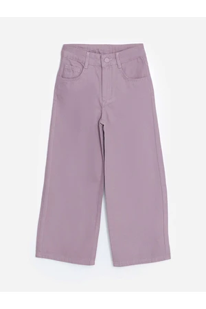 LC Waikiki Kids Light Purple Elastic Waist Wideleg Girl Jean Trousers